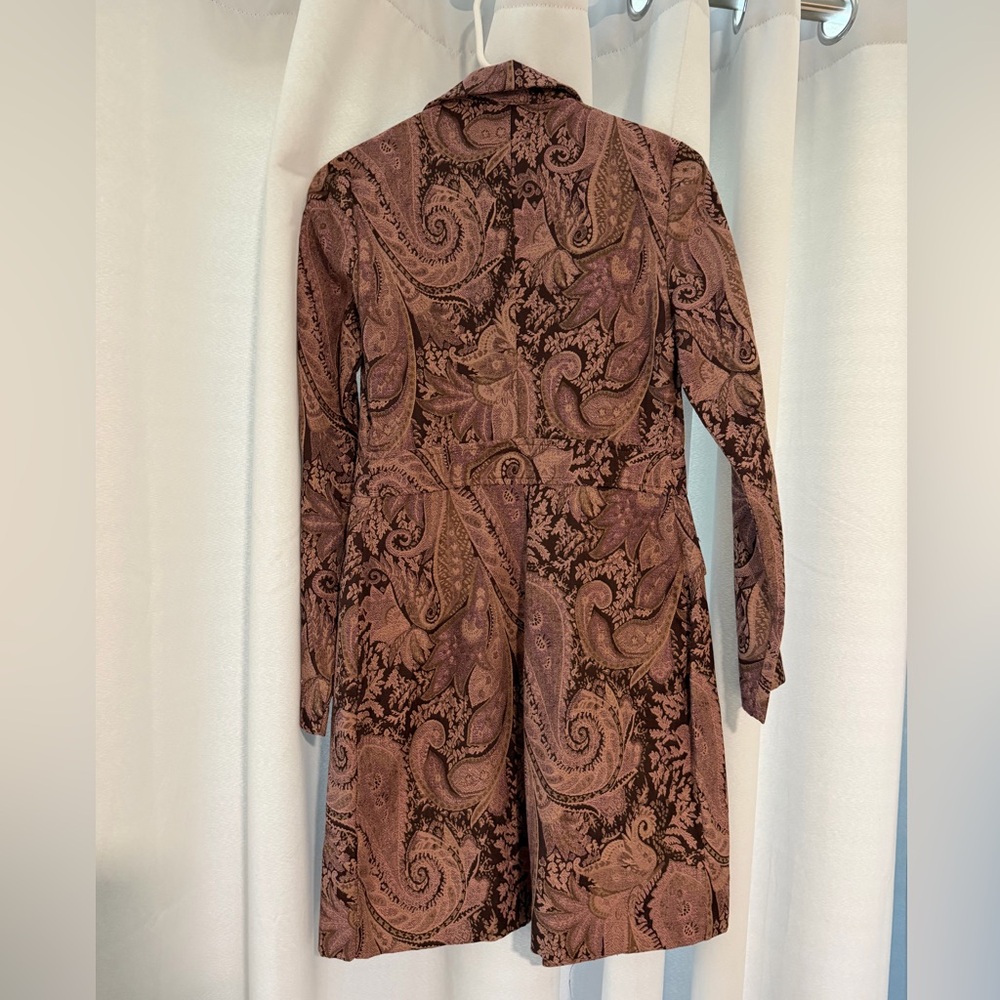 Charlotte Russe Paisley Blazer Coat - Brown and Pink - Picture 4 of 4